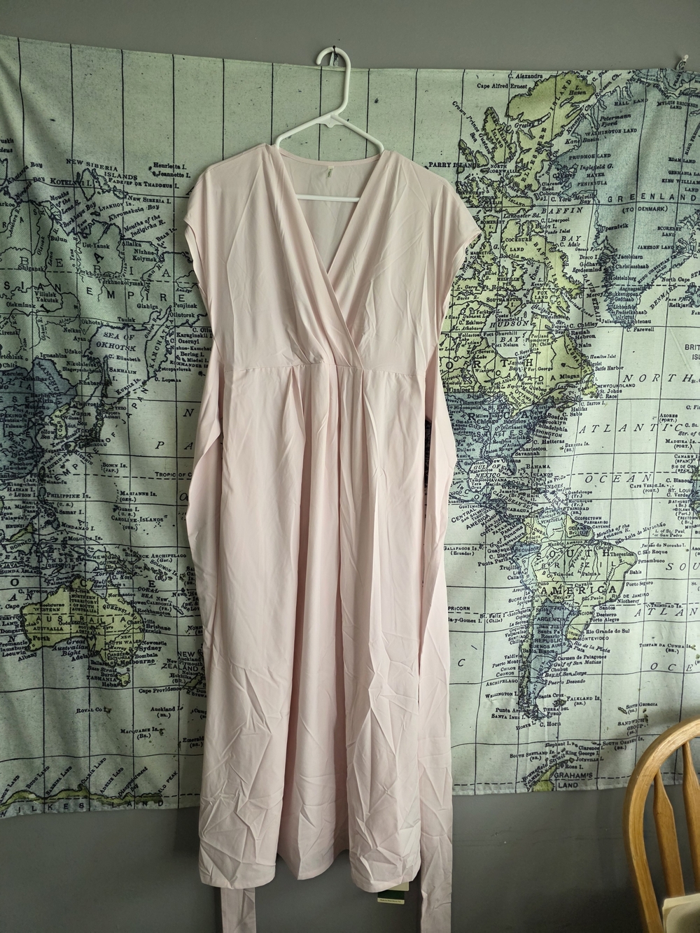 HALARA Blush Pink Midi Wrap Dress